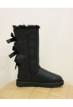 UGG Bailey Bow Tall Leather Black
